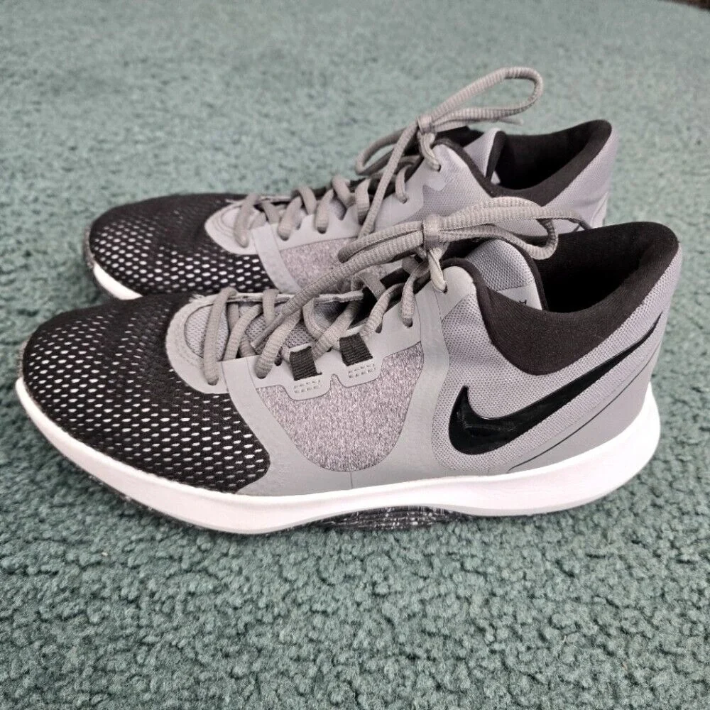Nike Air Precision II Men Size 8 Basketball Shoes Grey Black‎ Mesh AA7069-011