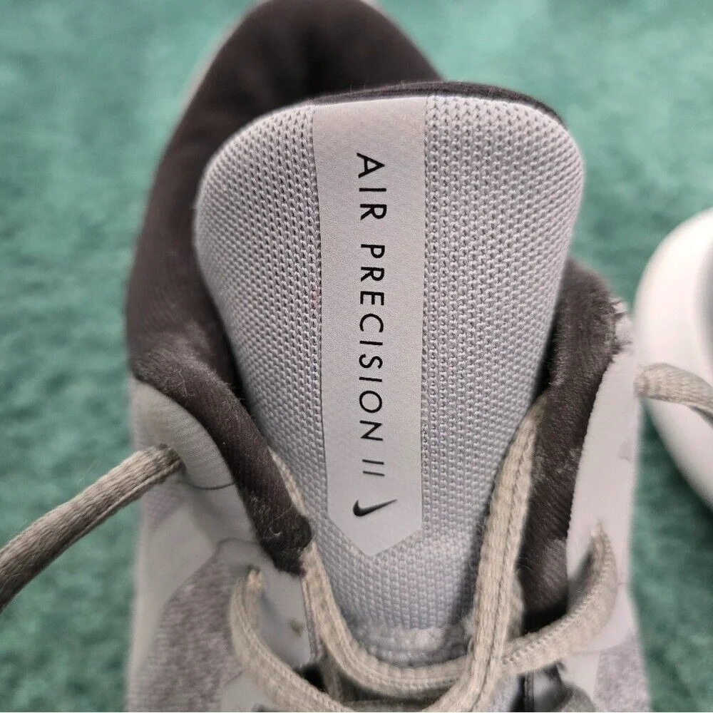 Nike Air Precision II Men Size 8 Basketball Shoes Grey Black‎ Mesh AA7069-011