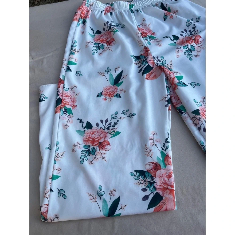 Girls Dressy 2pc Cream and Pink Floral outfit‎ size 11-12y