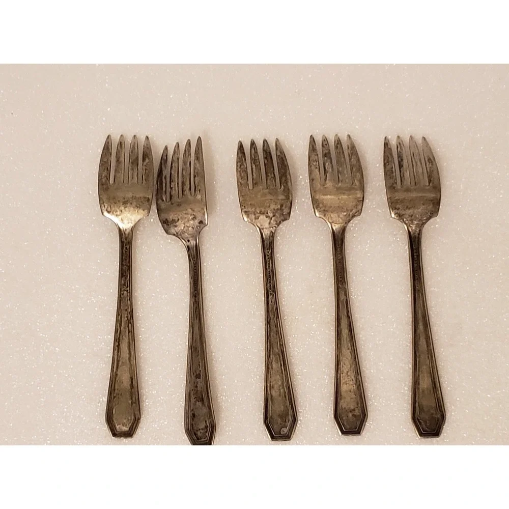 Monroe Silver‎ Co Lot Of 5 Salad Forks Vtg Company Pattern