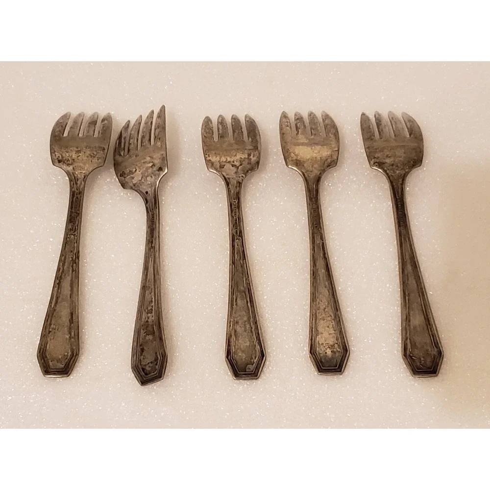 Monroe Silver‎ Co Lot Of 5 Salad Forks Vtg Company Pattern