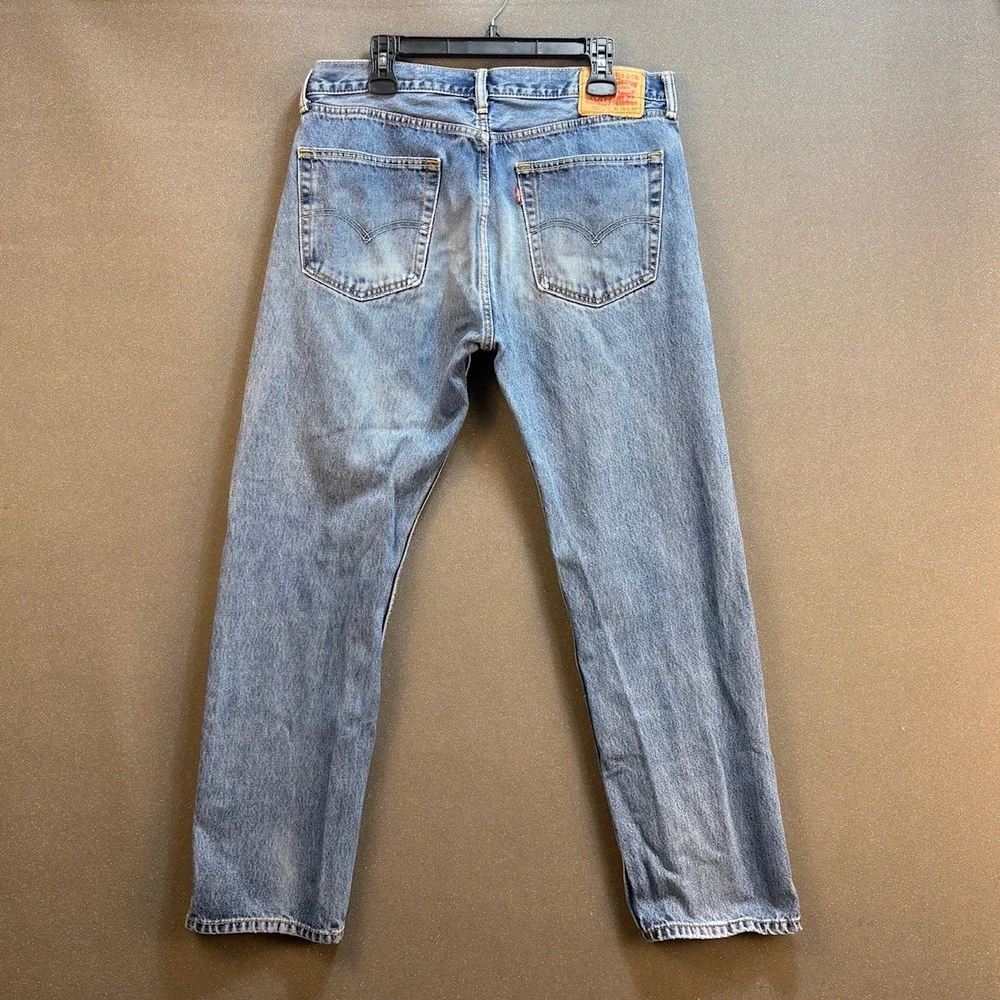 Levi's 505 Mens W36 L32‎ Straight Fit Jeans Blue Denim Casual Pants