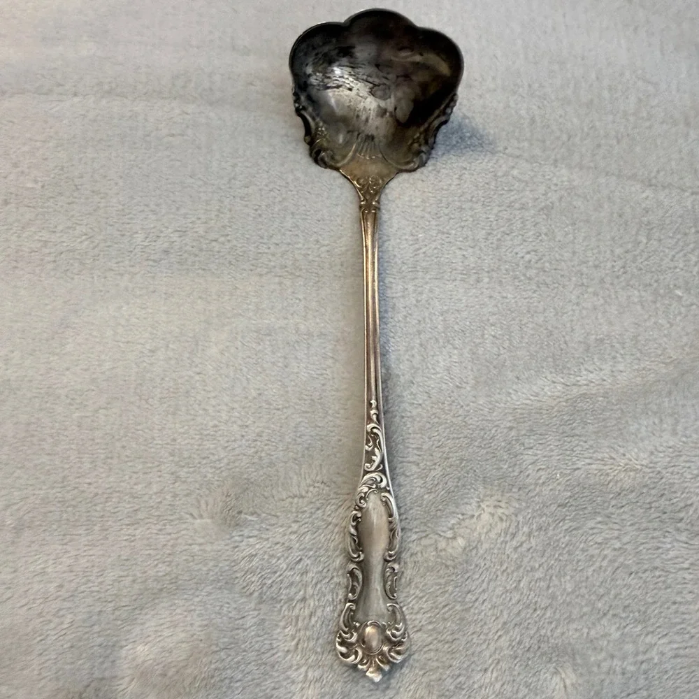 Antique WM Rogers & Son AA‎ Silverplate Bon Bon Candy Nut Serving Spoon 6