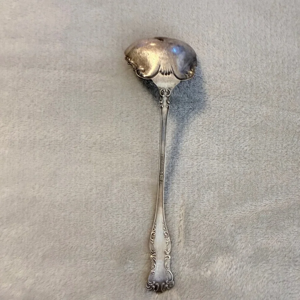 Antique WM Rogers & Son AA‎ Silverplate Bon Bon Candy Nut Serving Spoon 6