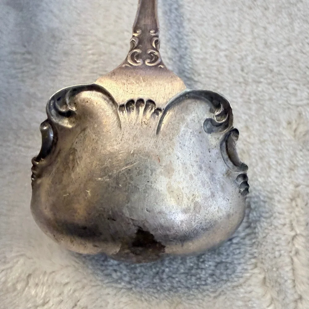 Antique WM Rogers & Son AA‎ Silverplate Bon Bon Candy Nut Serving Spoon 6