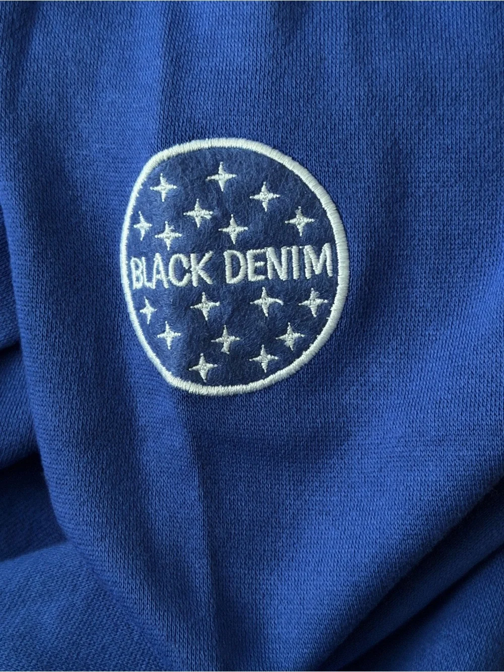 Black denim royal blue