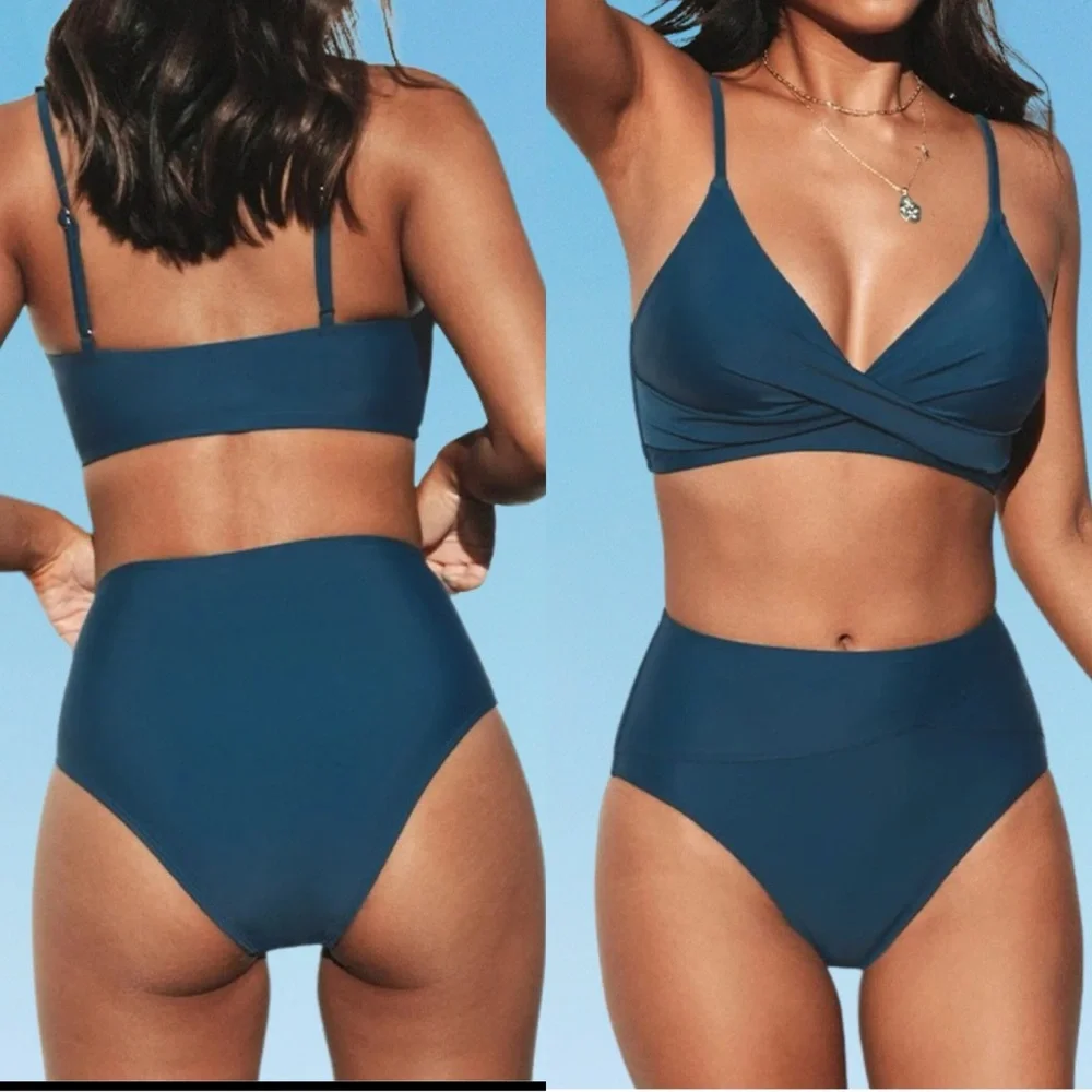NWT Women's Twist High-Waist Bikini‎ Sets Swimsuit SIZE LARGE