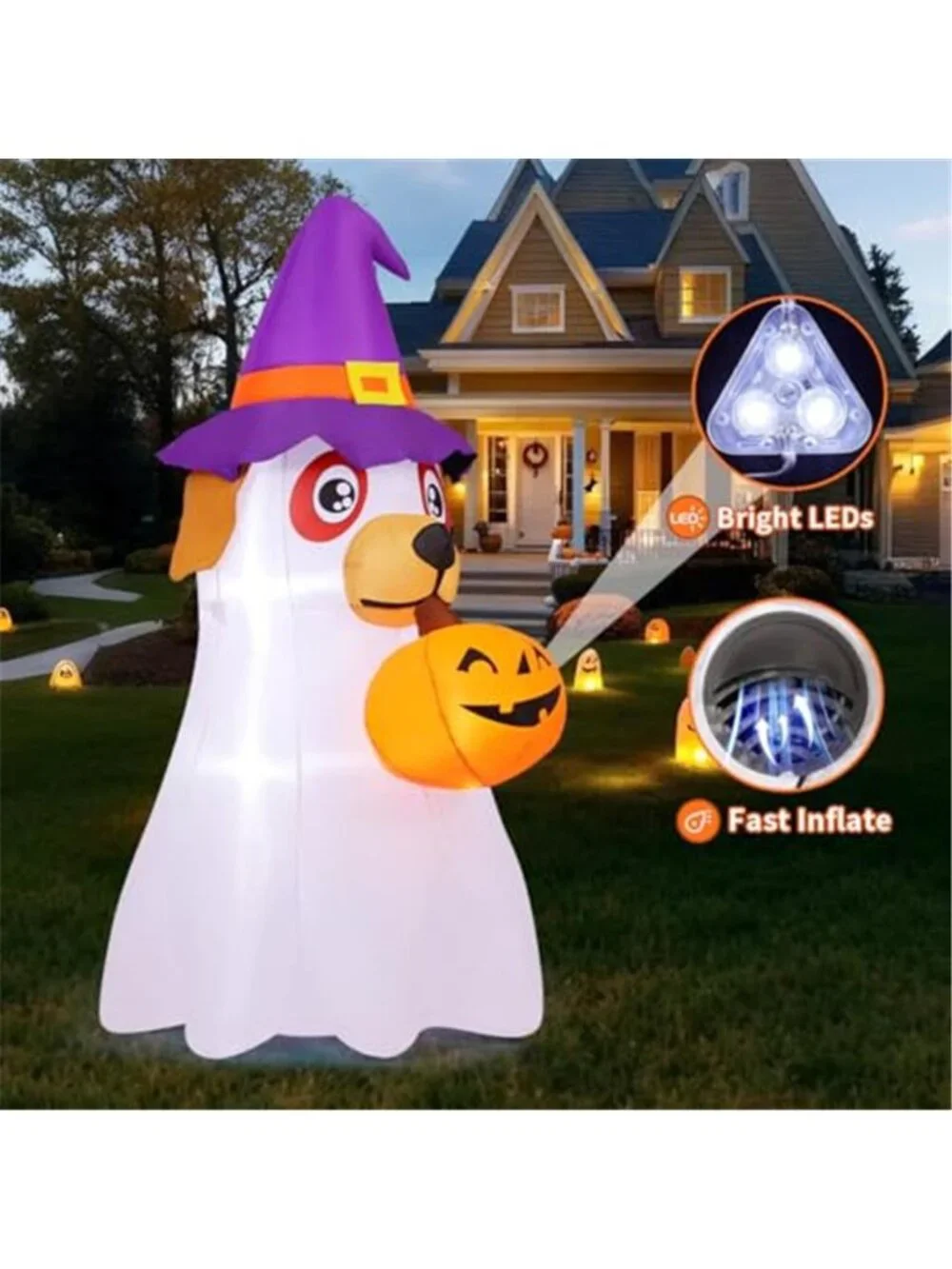 6.2 FT Halloween Inflatables Dog Outdoor Decorations Blow Up Yard Cute