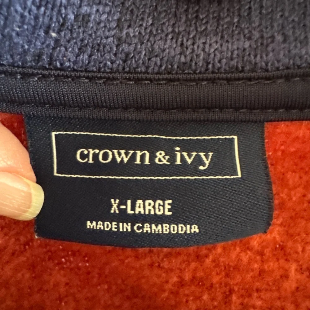 Crown & Ivy‎ Men's Red Half-Zip Sweater