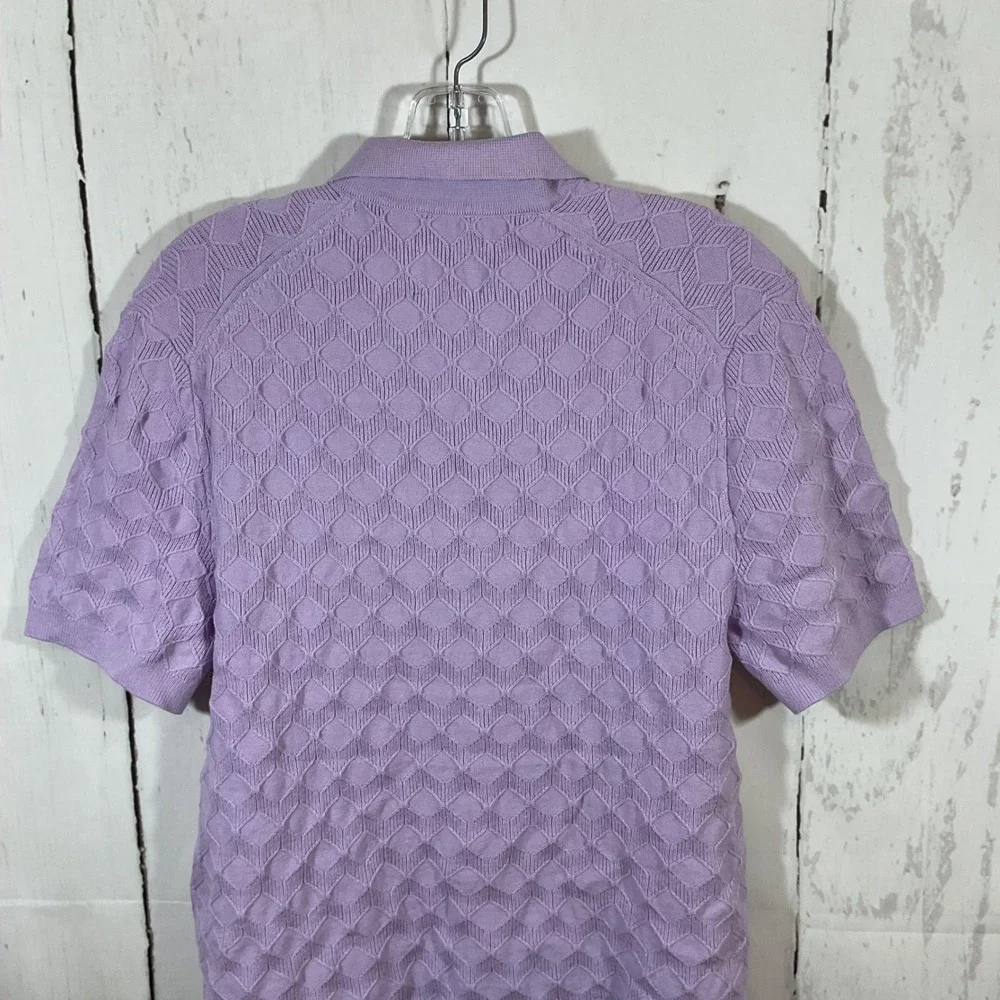 Abercrombie Fitch Stitch Button Through Sweater Polo Men‎ M Textured Knit Preppy