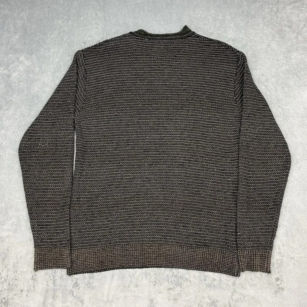 Vintage Knightsbridge Sweater Mens Size M Brown Chenille Roll V Neck 90s Grandpa