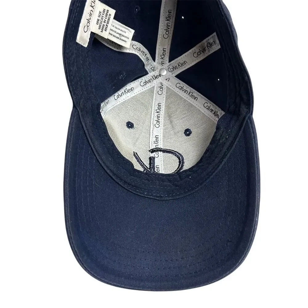 Calvin Klein Unisex Blue Baseball‎ Cap Adjustable Strap Logo Hat