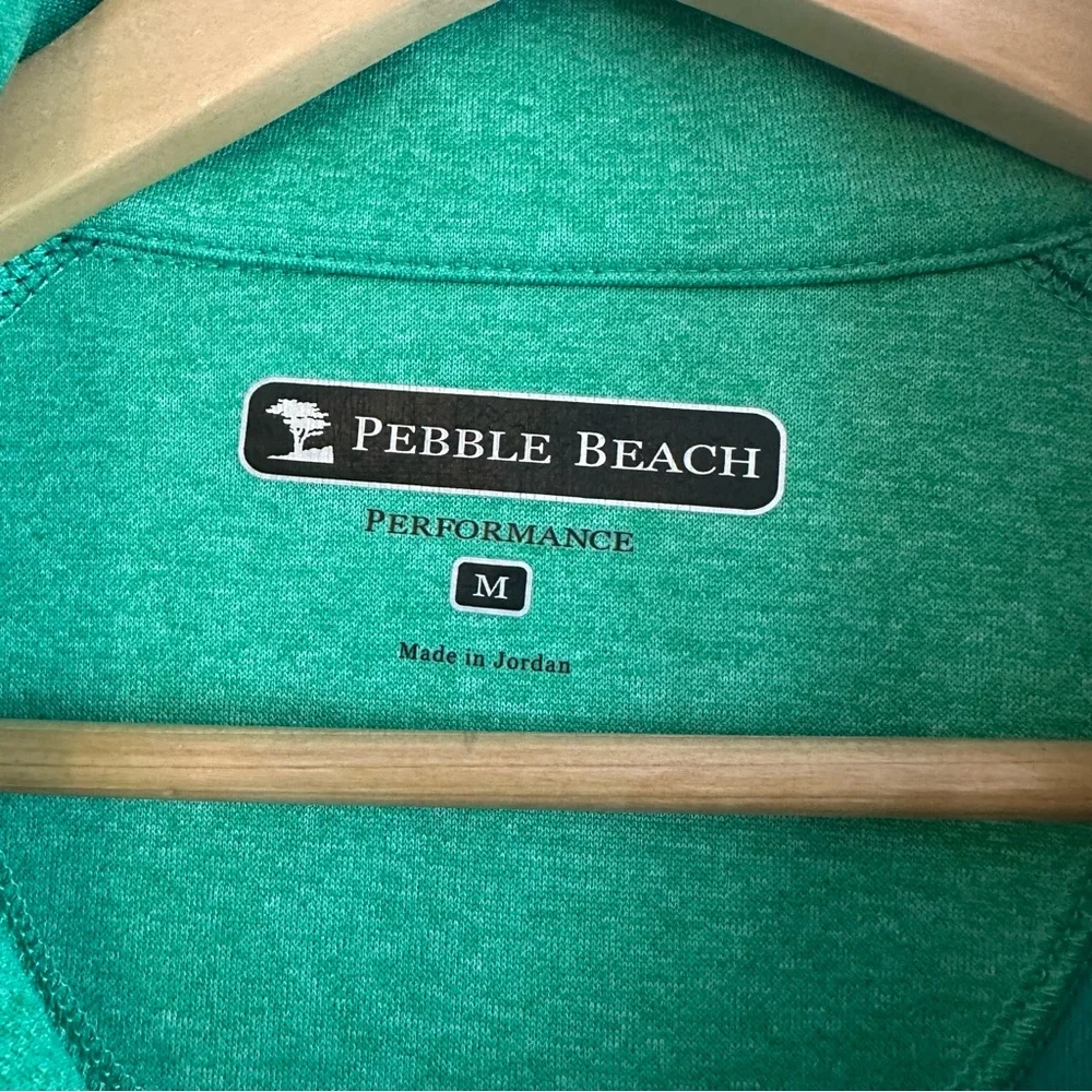 Pebble Beach Performance Quarter‑Zip Pullover Men’s Medium | Green Athletic Golf