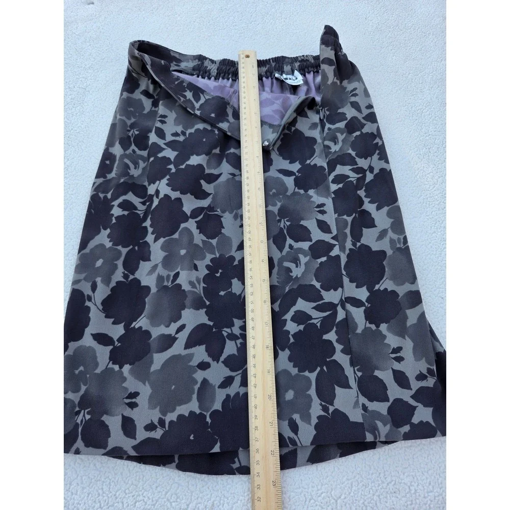 Vintage 2pc Midi Skirt‎ Set Gray & Black Long Sleeve Professional 8P