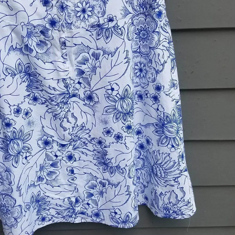 Clockhouse Blue and White Floral skirt size UK 10