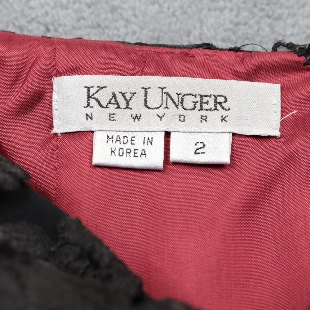 KAY UNGER New York Black Lace Sheer Contrast Red Lining Mini Skirt Whimsigoth 2‎