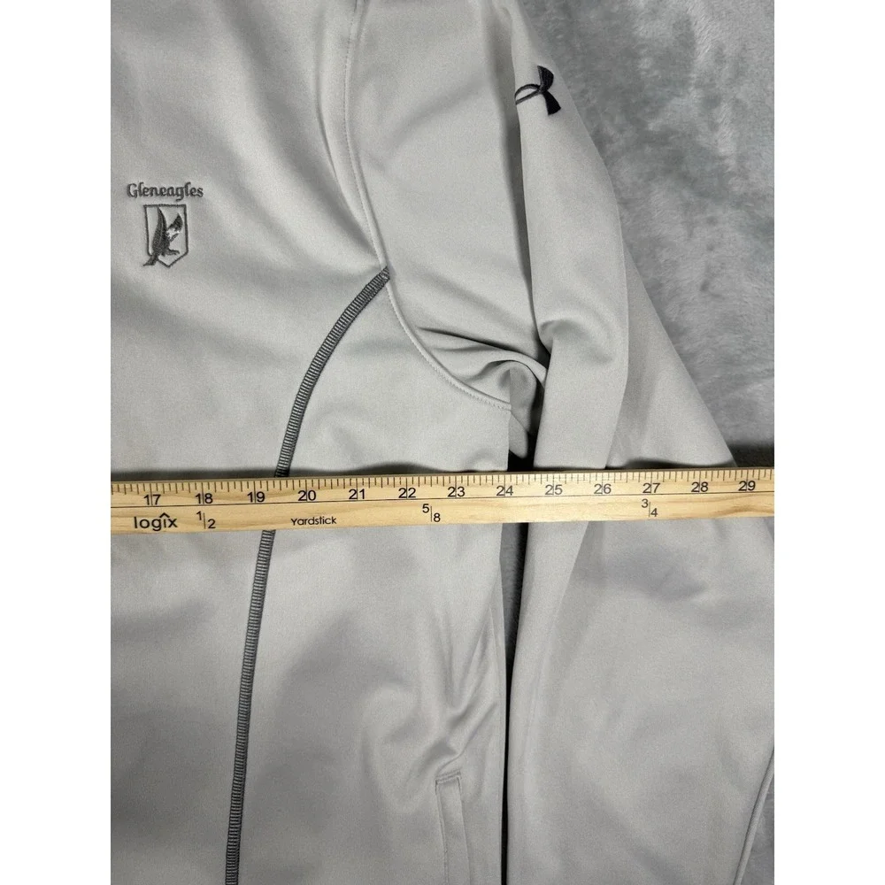 Under Armour Sweater Mens XL Grey 1/4 Zip Fleece Lined Pullover Logo‎