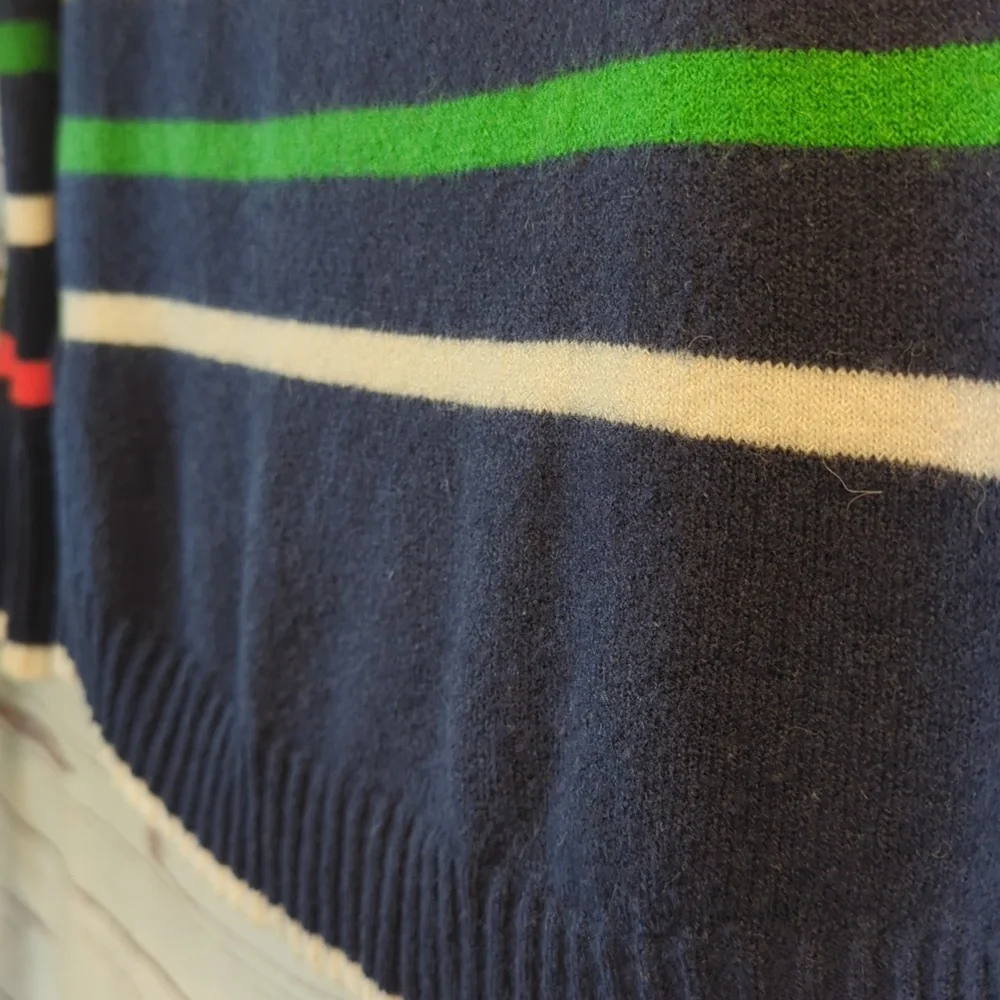 J. Crew XS Rainbow Multistripe‎ Supersoft Yarn Turtleneck Sweater Pride Cozy