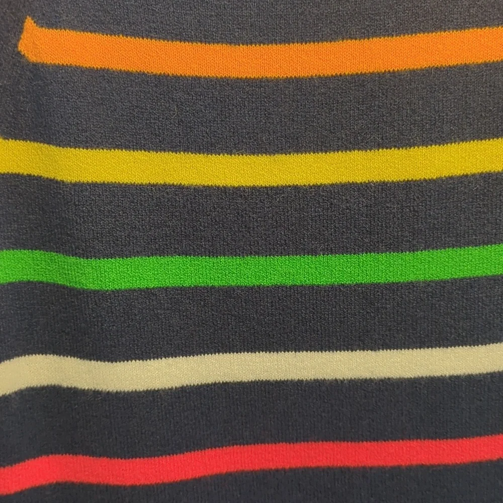 J. Crew XS Rainbow Multistripe‎ Supersoft Yarn Turtleneck Sweater Pride Cozy