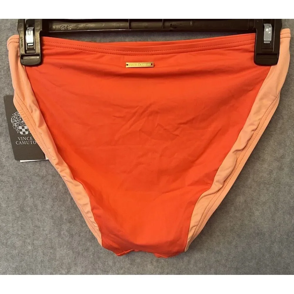 NWT Vince Camuto Swim Bikini Bottoms Medium Watermelon‎ High-Waist Orange Coral