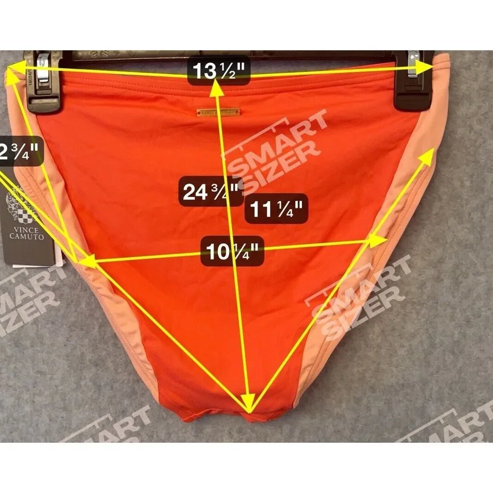 NWT Vince Camuto Swim Bikini Bottoms Medium Watermelon‎ High-Waist Orange Coral