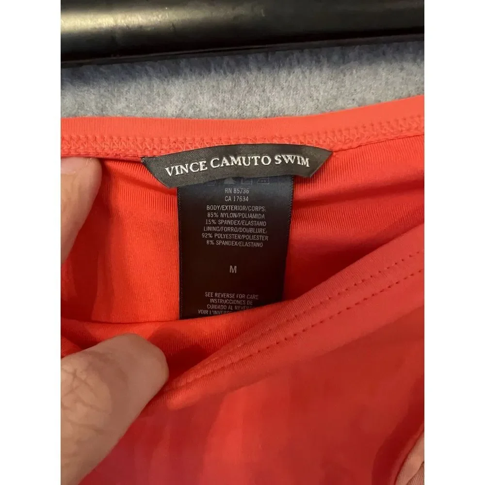 NWT Vince Camuto Swim Bikini Bottoms Medium Watermelon‎ High-Waist Orange Coral