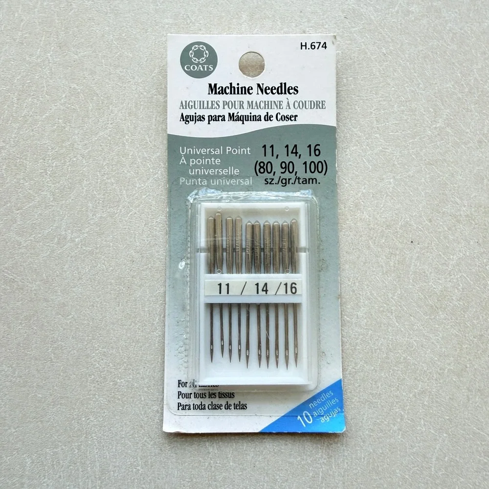 Coats & Clark H.674 Universal Point 10pack Sewing Machine Needles Sizes 11 14 16