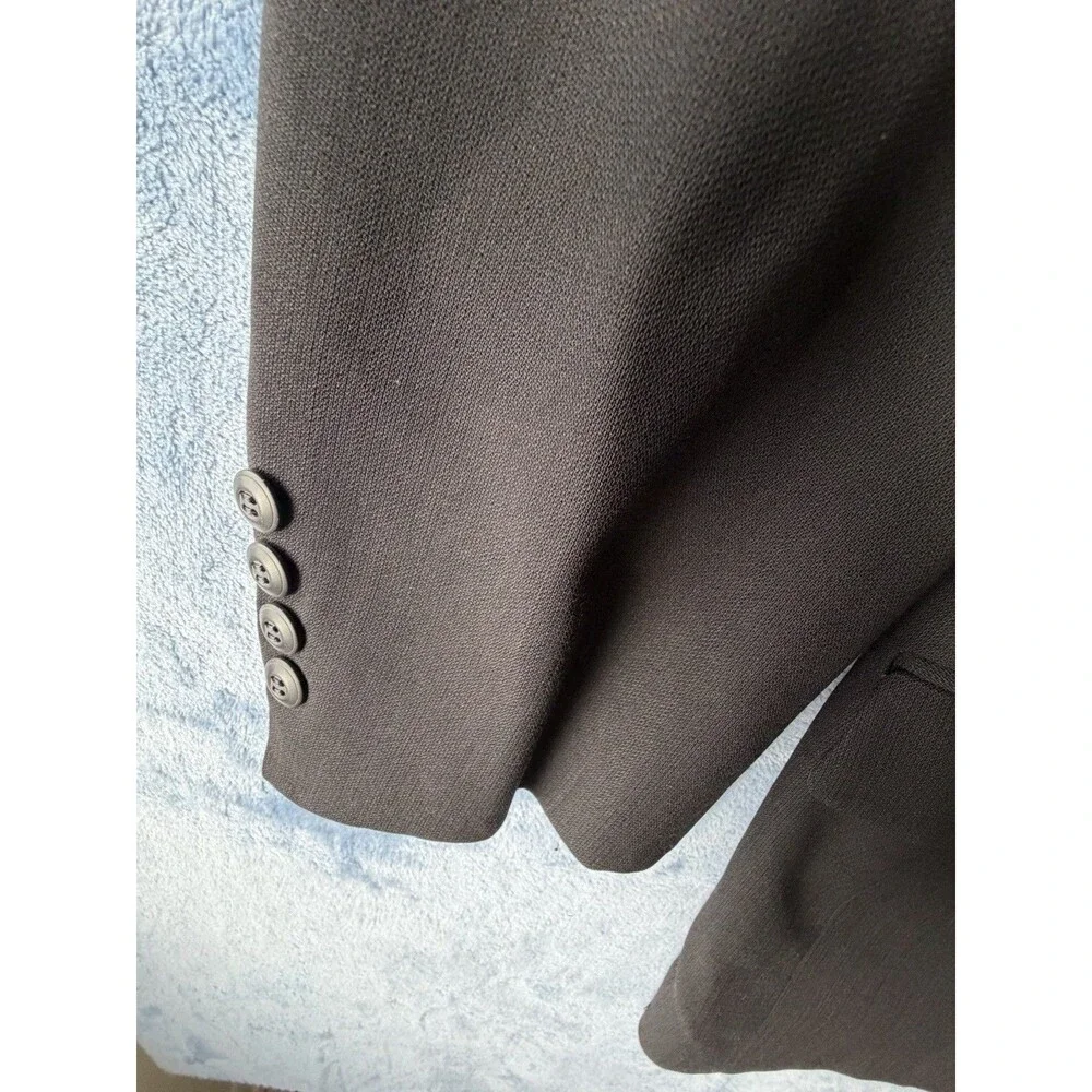 Vintage Bachrach Blazer Mens 44 Black 100% Wool Made Italy 4 Buttons Sport Coat