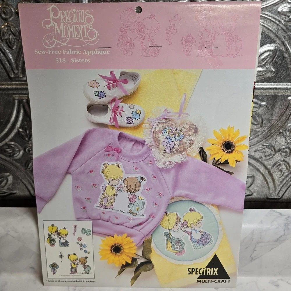Vtg 1990's Precious Moments‎ Sew Free Fabric Applique - Sisters #518 NEW