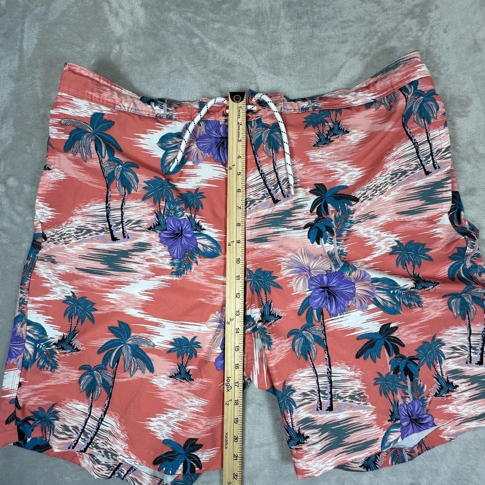 Goodfellow & Co Board Shorts Mens 2XL Multicolor Palm Trees Tropical Hawaiian