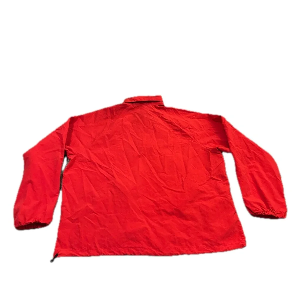 Polo Ralph Lauren Mens Red Nylon Pullover Windbreaker Jacket Size M Quarter Zip