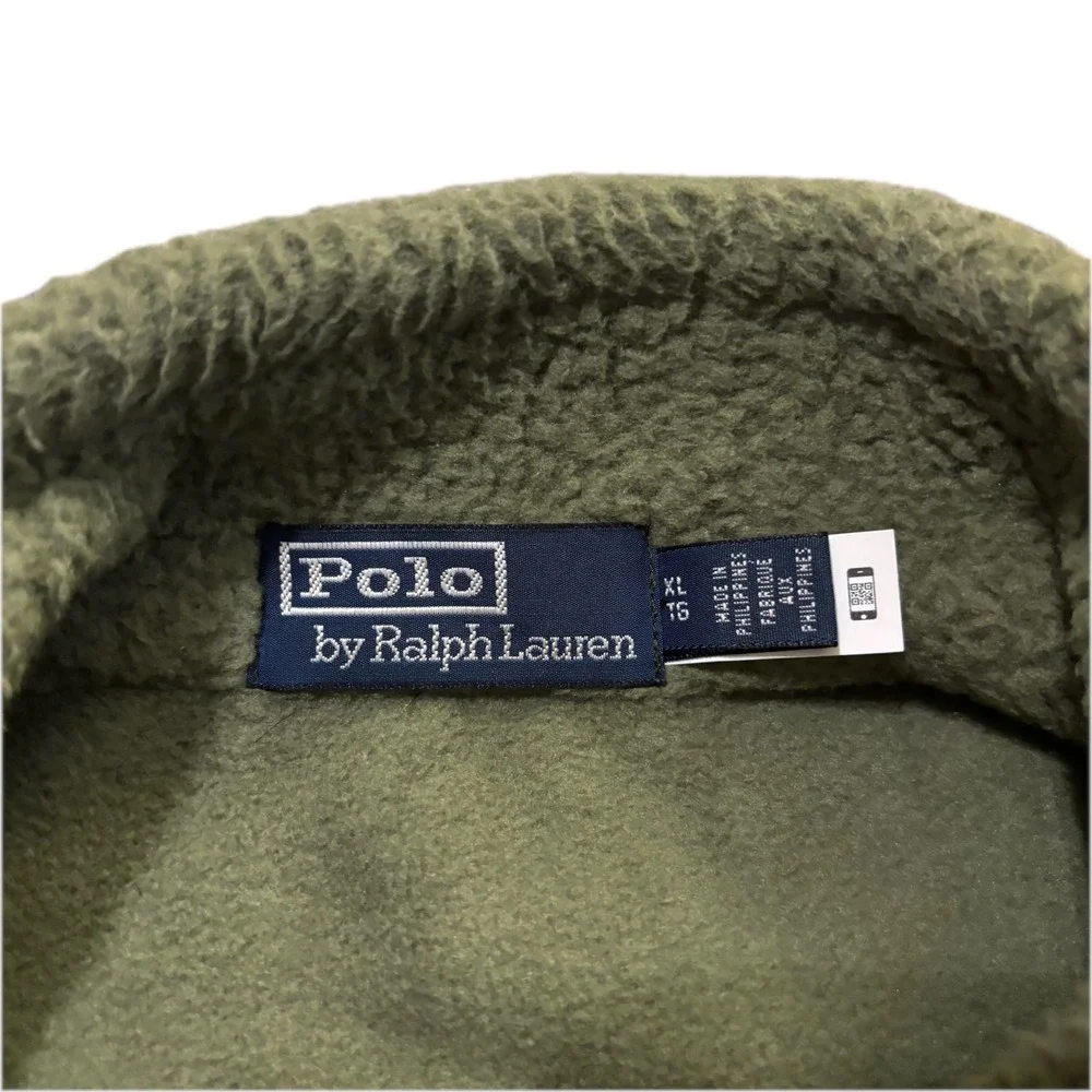 Polo Ralph Lauren Men XL Olive Hybrid High Pile Fleece Quarter Zip Pullover