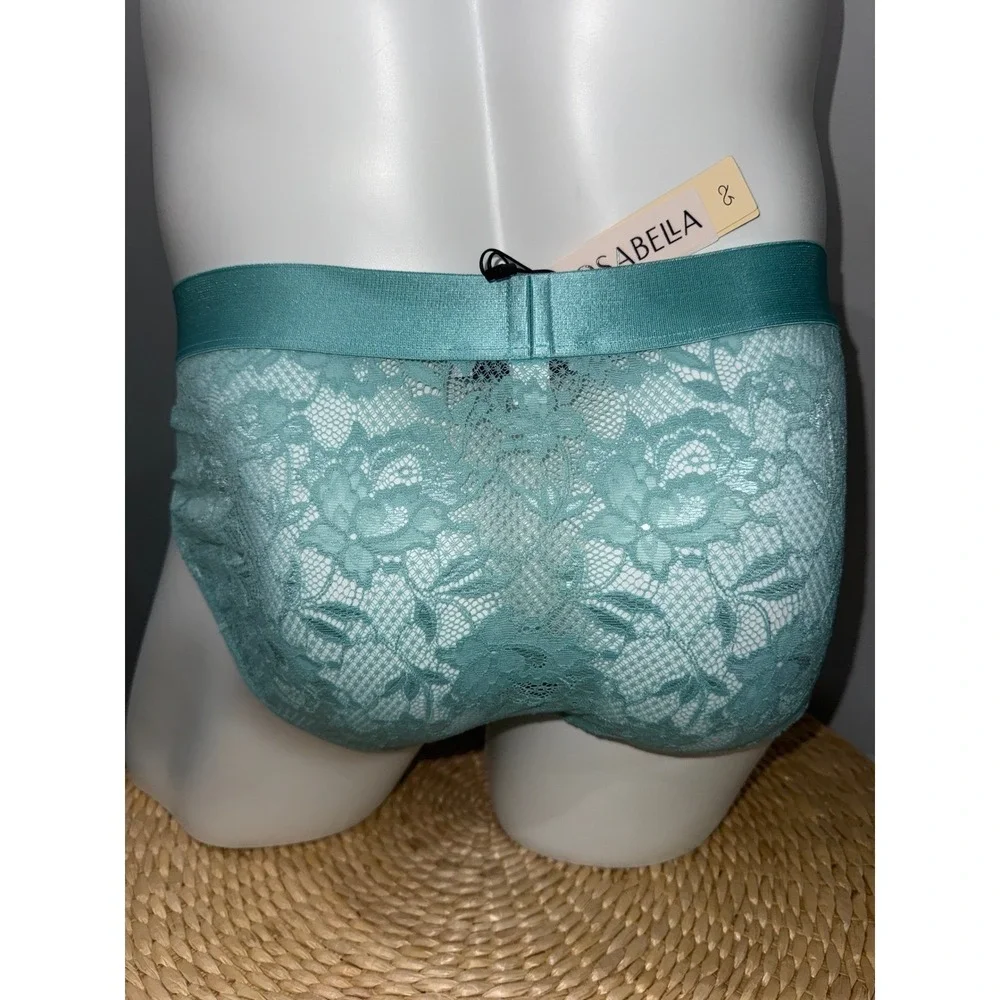 Cosabella Never Say Never Sports Brief Blu‎ Capri Lace Underwear Size XL NWT