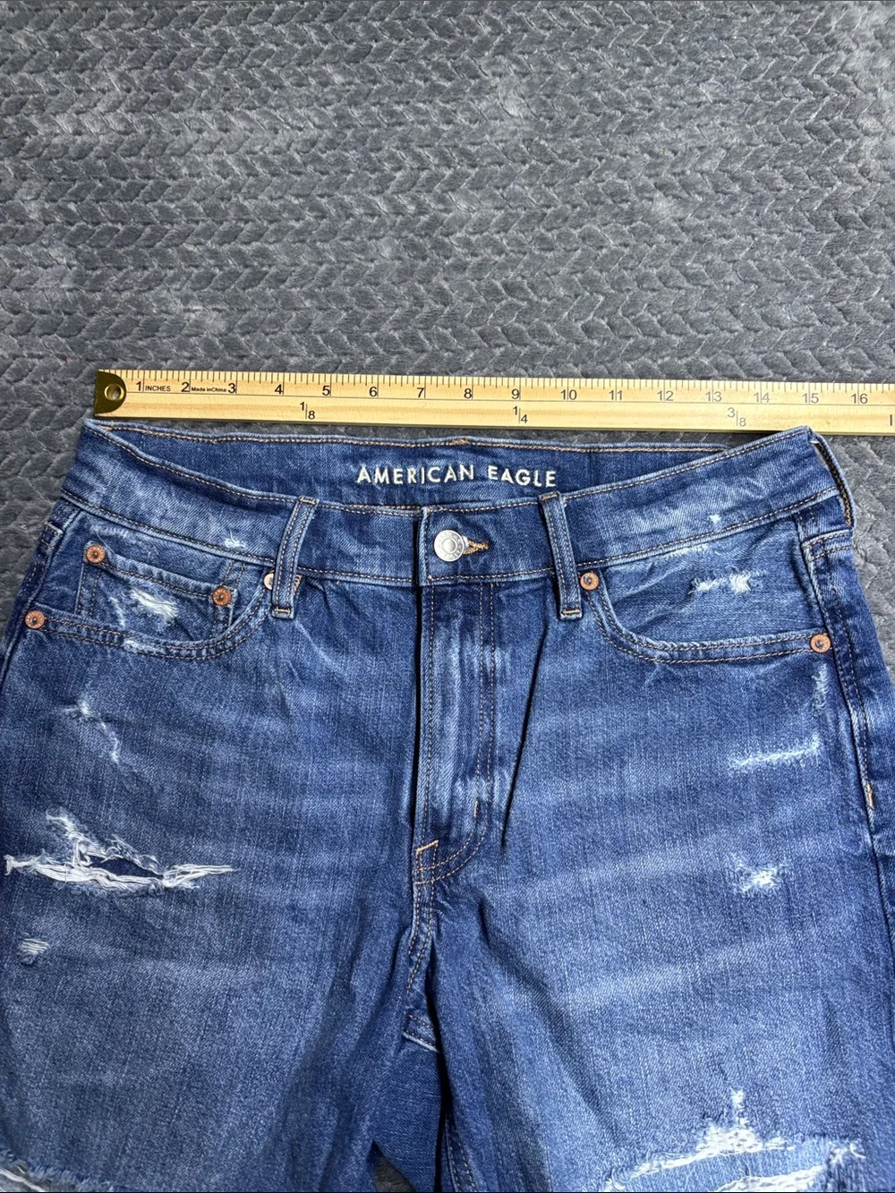 American Eagle Outfitters frayed distressing raw