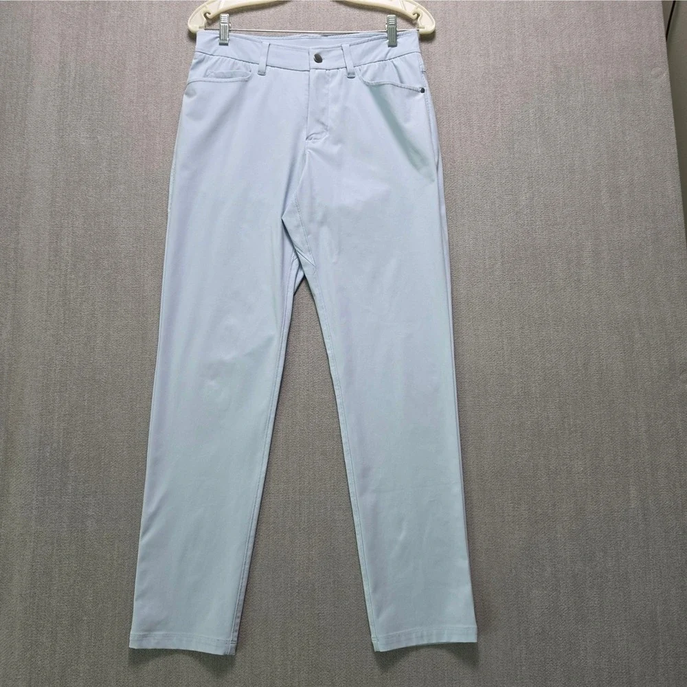 CRZ YOGA Performance Pants Men 30 Light Blue Stretch Golf Casual Slim Fit