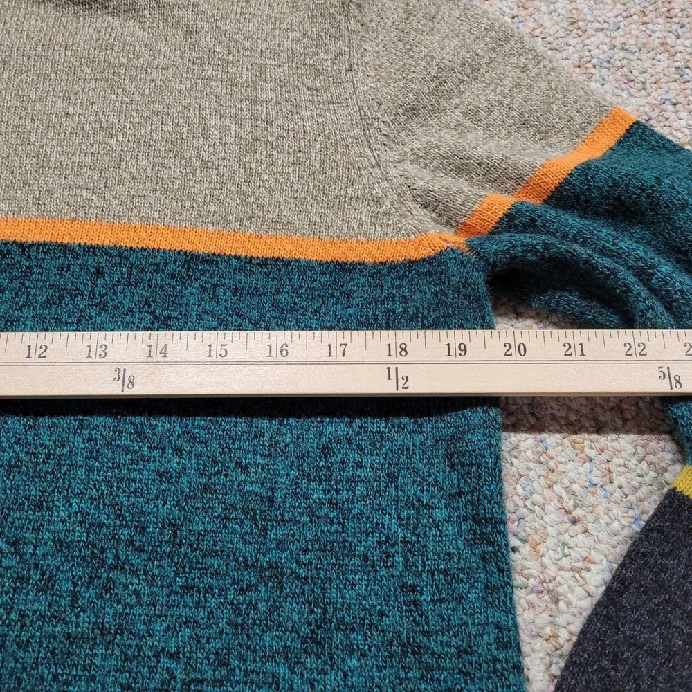 O'Hanlon Mills Sweater Men Large Multi Striped Crewneck Lambs Wool Blend Outdoor