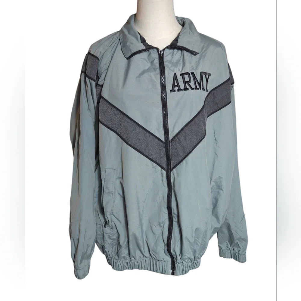 Army Greenish Gray Men's Windbreaker Jacket