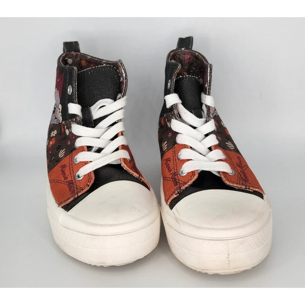 Disney Girls MINNIE MOUSE‎ Hi-top Sneaker Shoe Lace Up Size 2 Canvas Cartoon