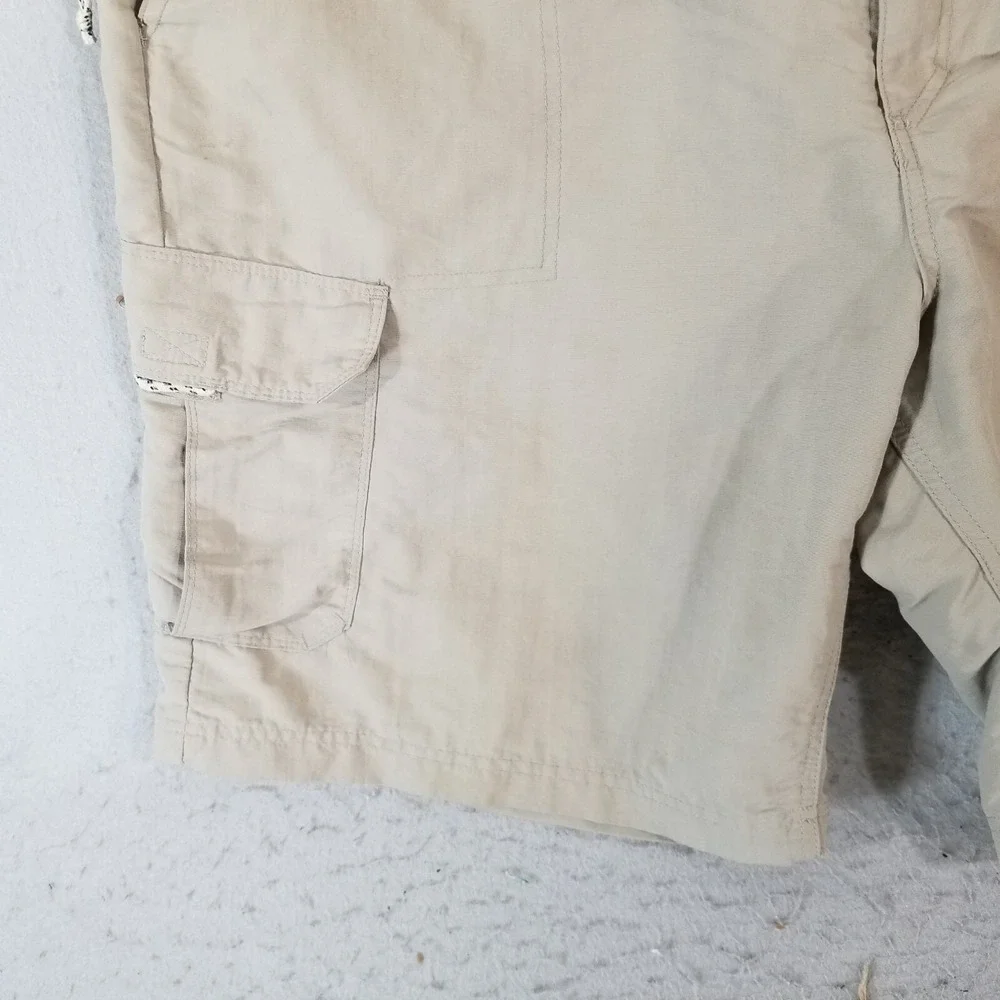 Wrangler Outdoor Cargo Shorts Mens 42x10 Beige‎ Nylon Hiking Utility