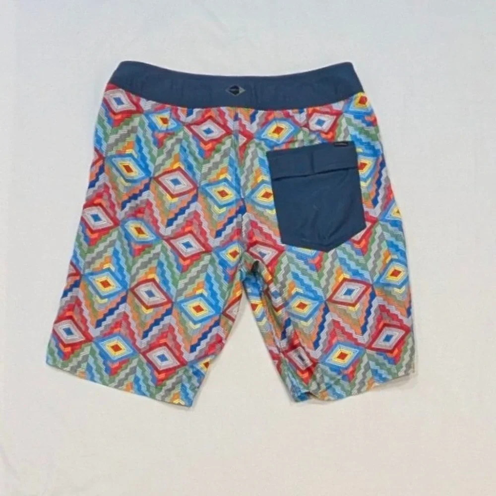 O'Neill Men's Geometric Diamond Print Board Shorts Multi-Color Size 31