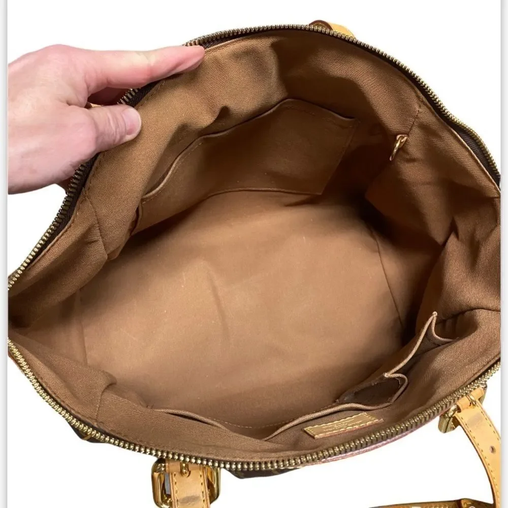 Louis Vuitton Tivoli GM Authentic Brown Leather & Monogram Canvas Shoulder Bag