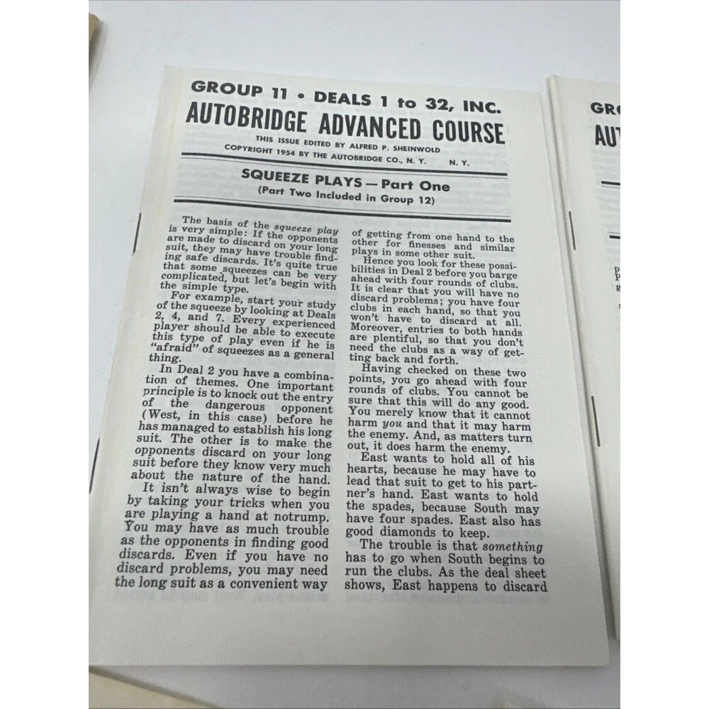 Vintage Advanced Courses in Contract Bridge Group 11/12p Book Bidding & Play