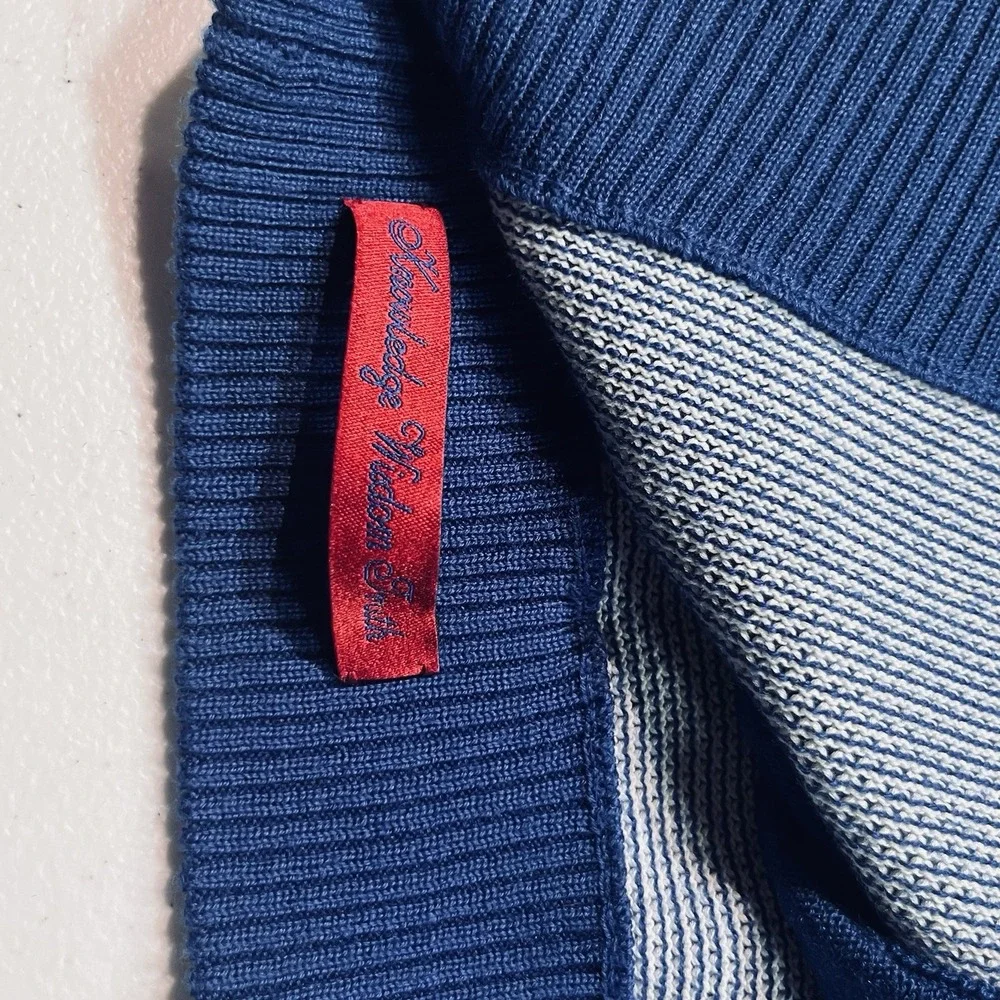 Robert Graham Mens‎ Stefan Full Zip Wool Blend Knit Sweater Blue Sz XXL EUC