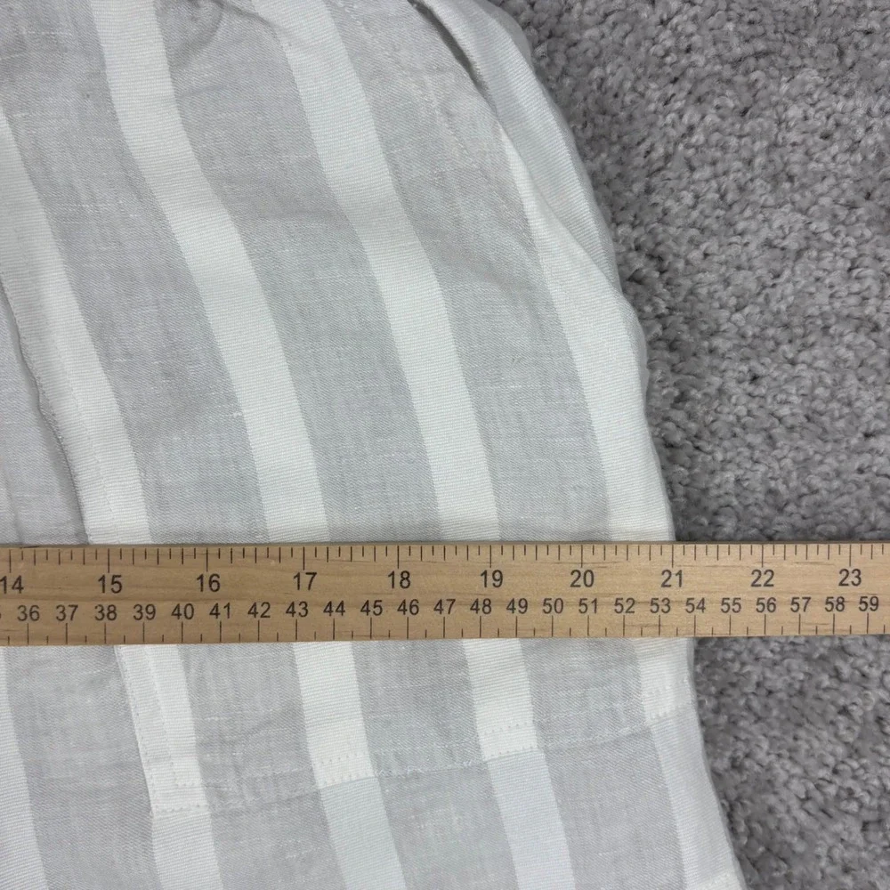 Hello Nite Linen Blend Striped Paperbag‎ Shorts Gray White Small High Rise 96Q76