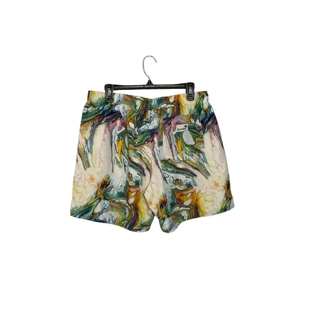 Boardies multi-colored marble patterned swim trunks with lining and pockets - X