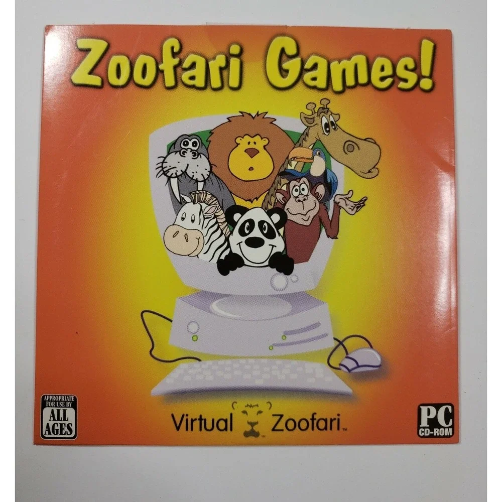 Vintage‎ PC Sealed Zoofari Game Learn About Animals Mazes Puzzles Match All Ages