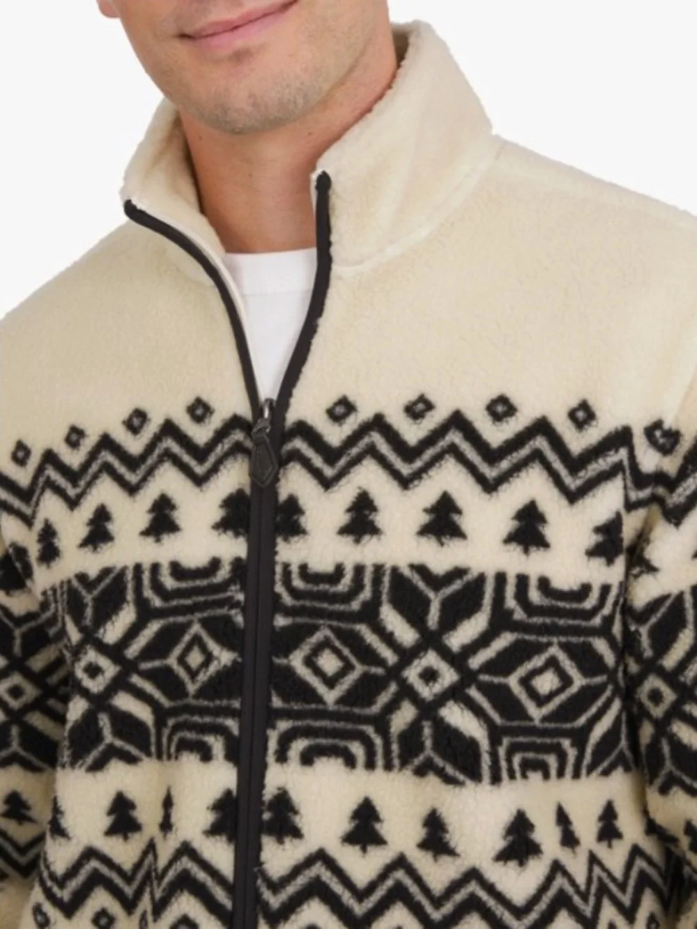 Chaps Men's & Big Men's High Pile Printed Plaid Sherpa Jacket