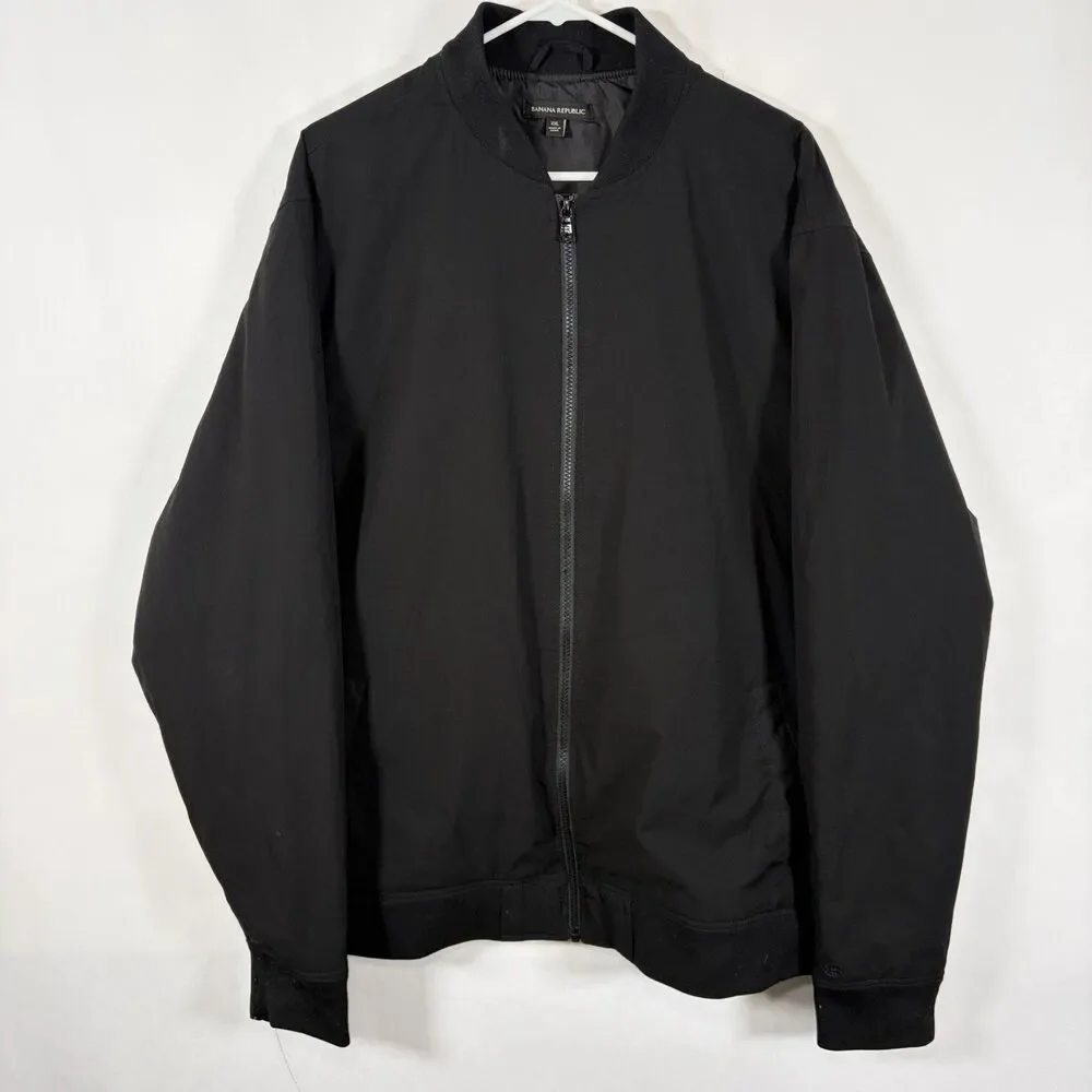 Banana Republic Full Zip Insulated Bomber Jacket Mens XXL 2XL Snap Pockets EUC