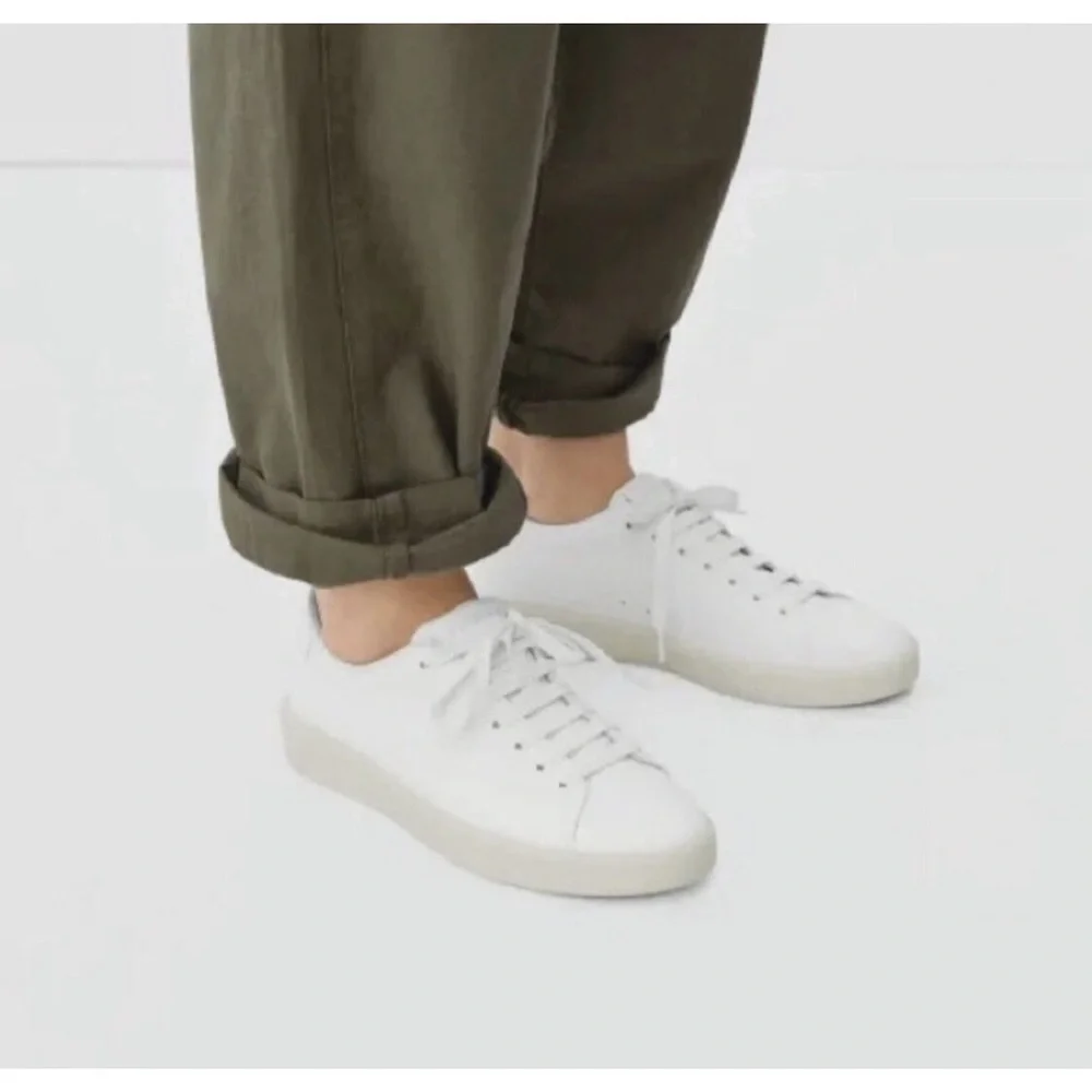 Everlane ReLeather White Sneakers Unisex Minimalist W’s 9.5 M’s 7.5 Shoes Casual