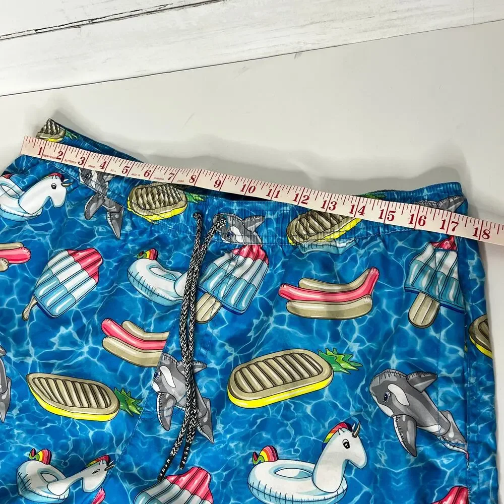 Neff Hot Tub Swim Trunk Shorts Pool Party Blue Size XL